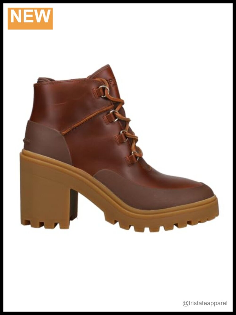 Waterproof Leather Ankle Boots with Neoprene Lining and Block Heel